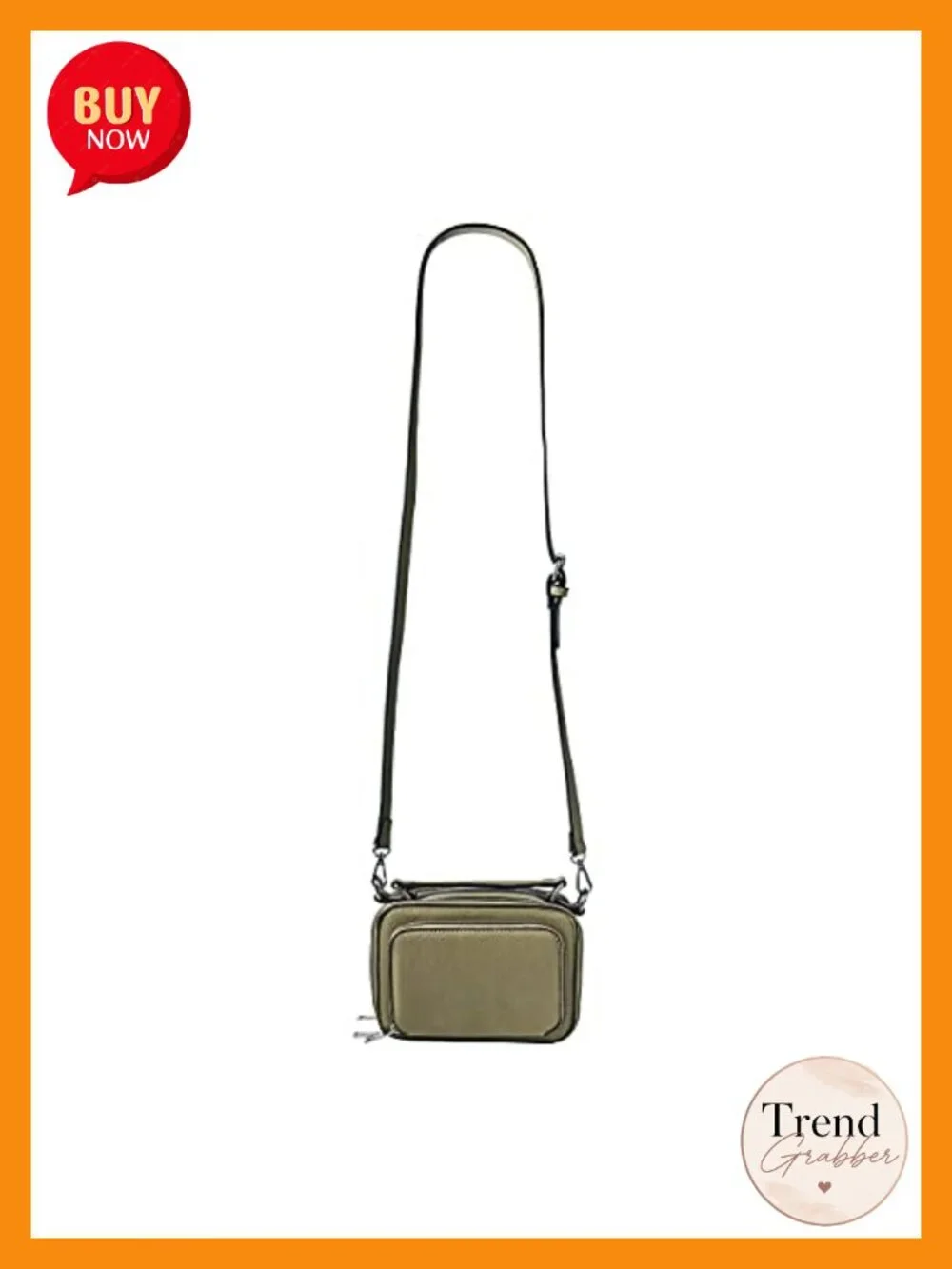 Crossbody Bag with RFID Protection, Vegan Leather, Adjustable Strap